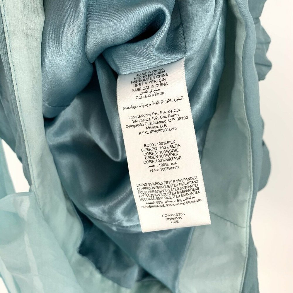 Bebe Blue Strapless Pleated Silk Dress - Picture 9 of 9